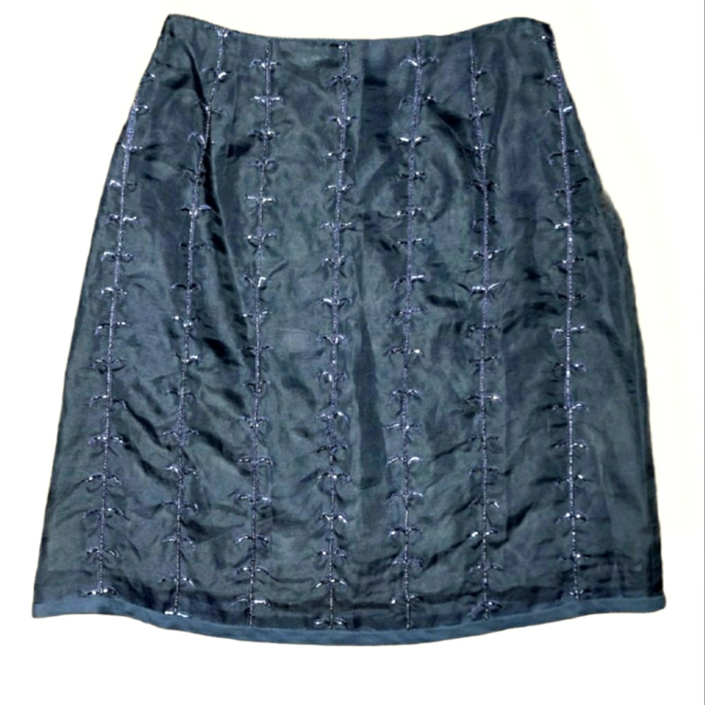 Piano Piano Dolce Carlotta blue embroidered skirt